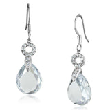 Alamode Rhodium Brass Earrings with AAA Grade CZ in Clear - Alamode - Flyclothing LLC