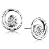 Alamode Rhodium Brass Earrings with AAA Grade CZ in Clear - Alamode - Flyclothing LLC