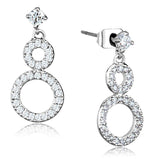Alamode Rhodium Brass Earrings with AAA Grade CZ in Clear - Alamode - Flyclothing LLC