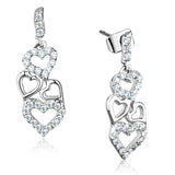 Alamode Rhodium Brass Earrings with AAA Grade CZ in Clear - Alamode - Flyclothing LLC