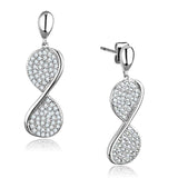 Alamode Rhodium Brass Earrings with AAA Grade CZ in Clear - Alamode - Flyclothing LLC