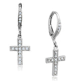 Alamode Rhodium Brass Earrings with AAA Grade CZ in Clear - Alamode - Flyclothing LLC