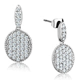 Alamode Rhodium Brass Earrings with AAA Grade CZ in Clear - Alamode - Flyclothing LLC