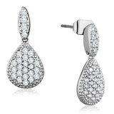 Alamode Rhodium Brass Earrings with AAA Grade CZ in Clear - Alamode - Flyclothing LLC