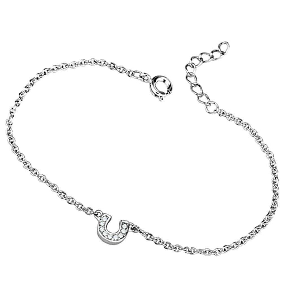 Alamode Rhodium Brass Bracelet with AAA Grade CZ in Clear - Alamode - Flyclothing LLC