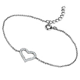 Alamode Rhodium Brass Bracelet with AAA Grade CZ in Clear - Alamode - Flyclothing LLC