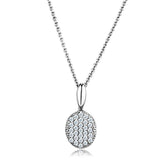 Alamode Rhodium Brass Chain Pendant with AAA Grade CZ in Clear - Alamode - Flyclothing LLC