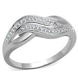 Alamode Rhodium Brass Ring with AAA Grade CZ in Clear - Alamode - Flyclothing LLC