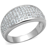 Alamode Rhodium Brass Ring with AAA Grade CZ in Clear - Alamode - Flyclothing LLC