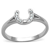 Alamode Rhodium Brass Ring with AAA Grade CZ in Clear - Alamode - Flyclothing LLC