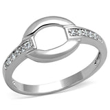 Alamode Rhodium Brass Ring with AAA Grade CZ in Clear - Alamode - Flyclothing LLC