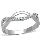 Alamode Rhodium Brass Ring with AAA Grade CZ in Clear - Alamode - Flyclothing LLC