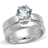Alamode Rhodium Brass Ring with AAA Grade CZ in Clear - Alamode - Flyclothing LLC