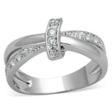 Alamode Rhodium Brass Ring with AAA Grade CZ in Clear - Alamode - Flyclothing LLC
