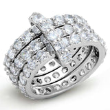 Alamode Rhodium Brass Ring with AAA Grade CZ in Clear - Alamode - Flyclothing LLC