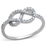 Alamode Rhodium Brass Ring with AAA Grade CZ in Clear - Alamode - Flyclothing LLC