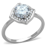 Alamode Rhodium Brass Ring with AAA Grade CZ in Clear - Alamode - Flyclothing LLC