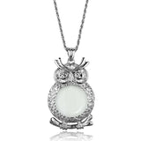 Alamode Rhodium Brass Magnifier pendant with Top Grade Crystal in Clear - Alamode - Flyclothing LLC