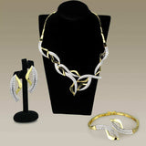 Alamode Gold+Rhodium Brass Jewelry Sets with AAA Grade CZ in Clear - Alamode - Flyclothing LLC
