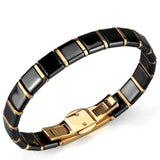 Alamode IP Rose Gold(Ion Plating) Stainless Steel Bracelet with Ceramic in Jet - Alamode - Flyclothing LLC