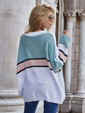 Striped Horizontal Ribbing Long Sleeve Tunic Sweater - Trendsi - Flyclothing LLC