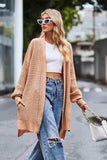 Open Front Dropped Shoulder Longline Cardigan - Trendsi - Flyclothing LLC