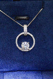 1 Carat Moissanite 925 Sterling Silver Necklace - Trendsi - Flyclothing LLC