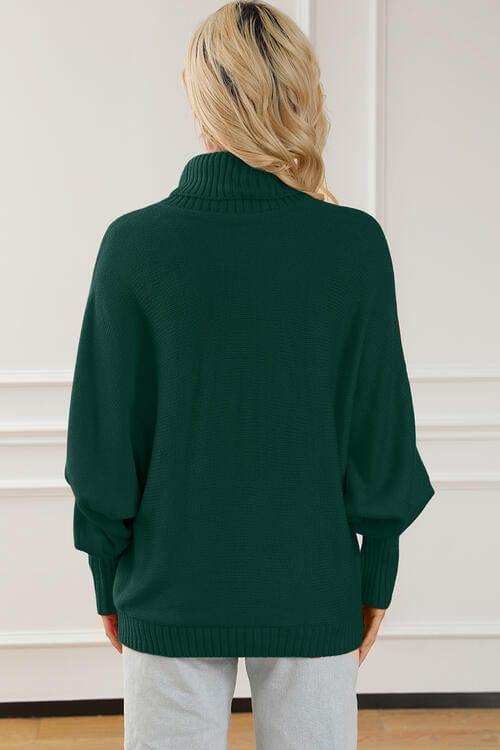 Merry Letter Embroidered High Neck Sweater - Trendsi - Flyclothing LLC