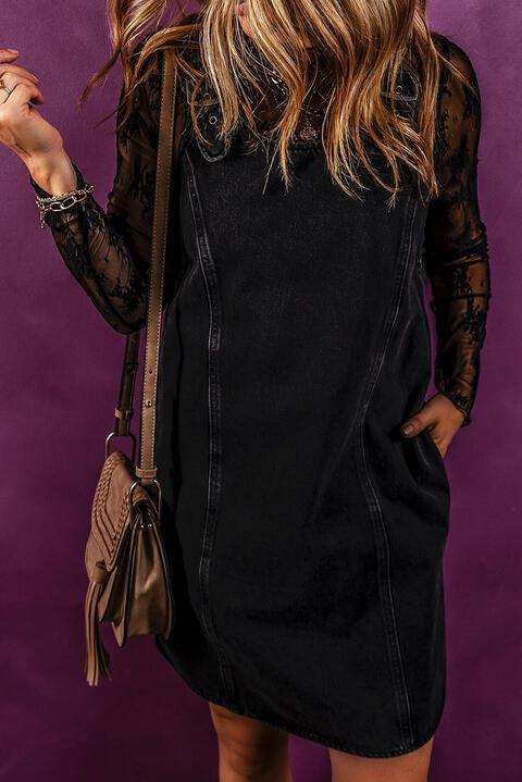 Sleeveless Denim Dress with Pockets - Trendsi - Flyclothing LLC