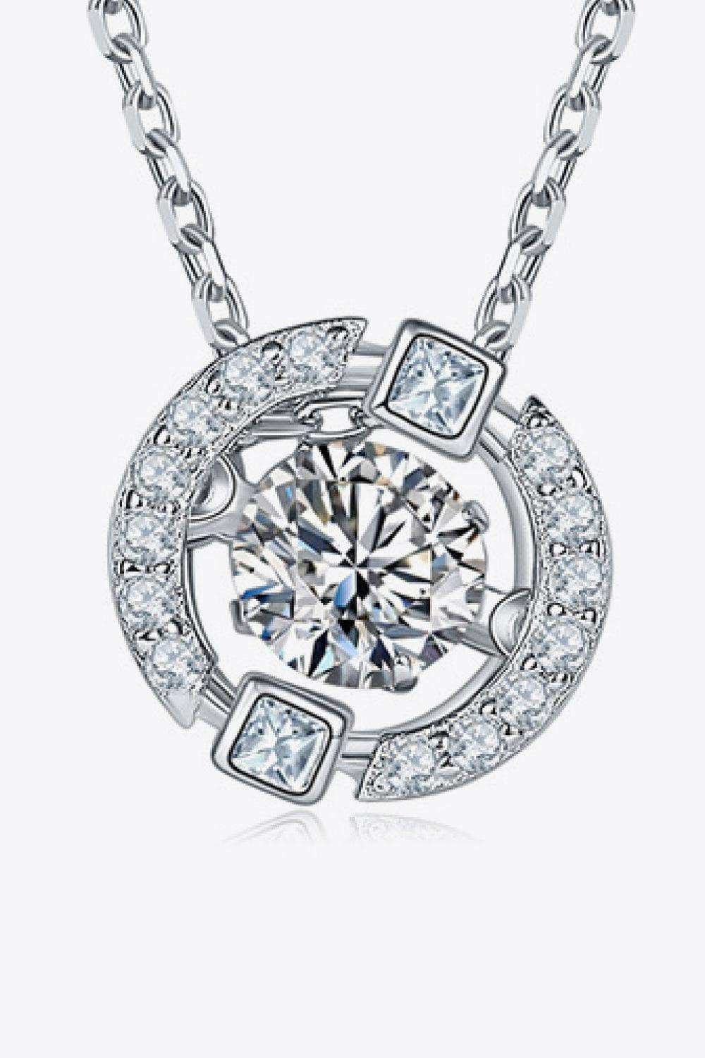 Moissanite Pendant Chain-Link Necklace - Trendsi - Flyclothing LLC