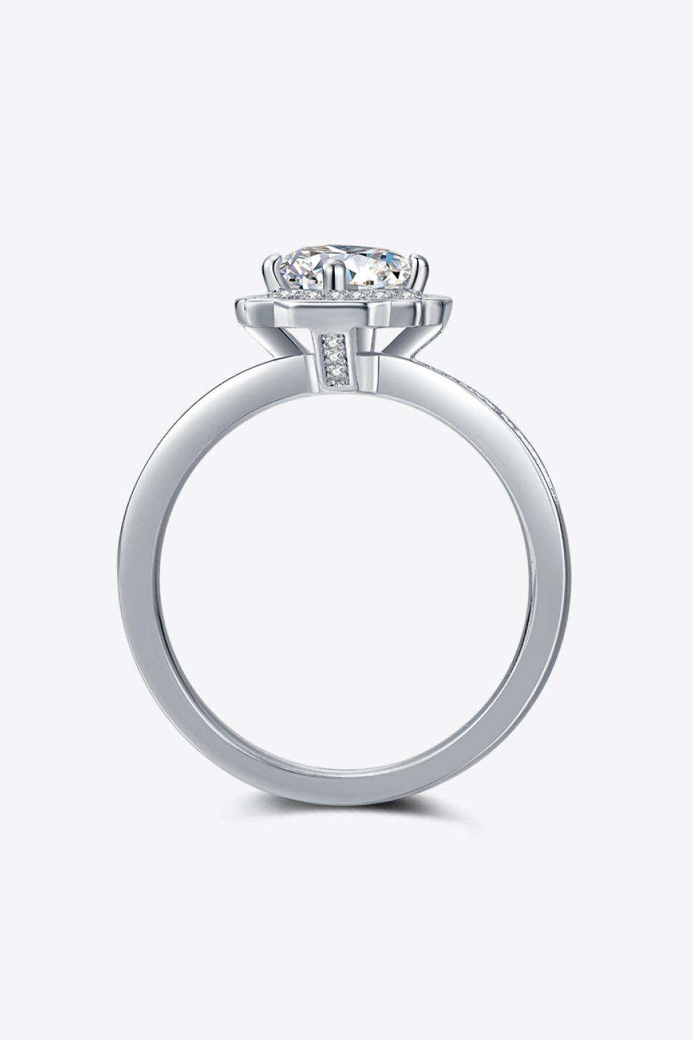 1 Carat Moissanite 925 Sterling Silver Halo Ring - Trendsi - Flyclothing LLC