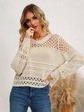 Cutout Round Neck Knit Top - Trendsi - Flyclothing LLC