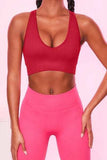 Scoop Neck Wide Strap Active Bra - Trendsi - Flyclothing LLC