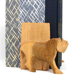 Carved Wood Lion Book Ends, Set of 2 - Jedando - Flyclothing LLC
