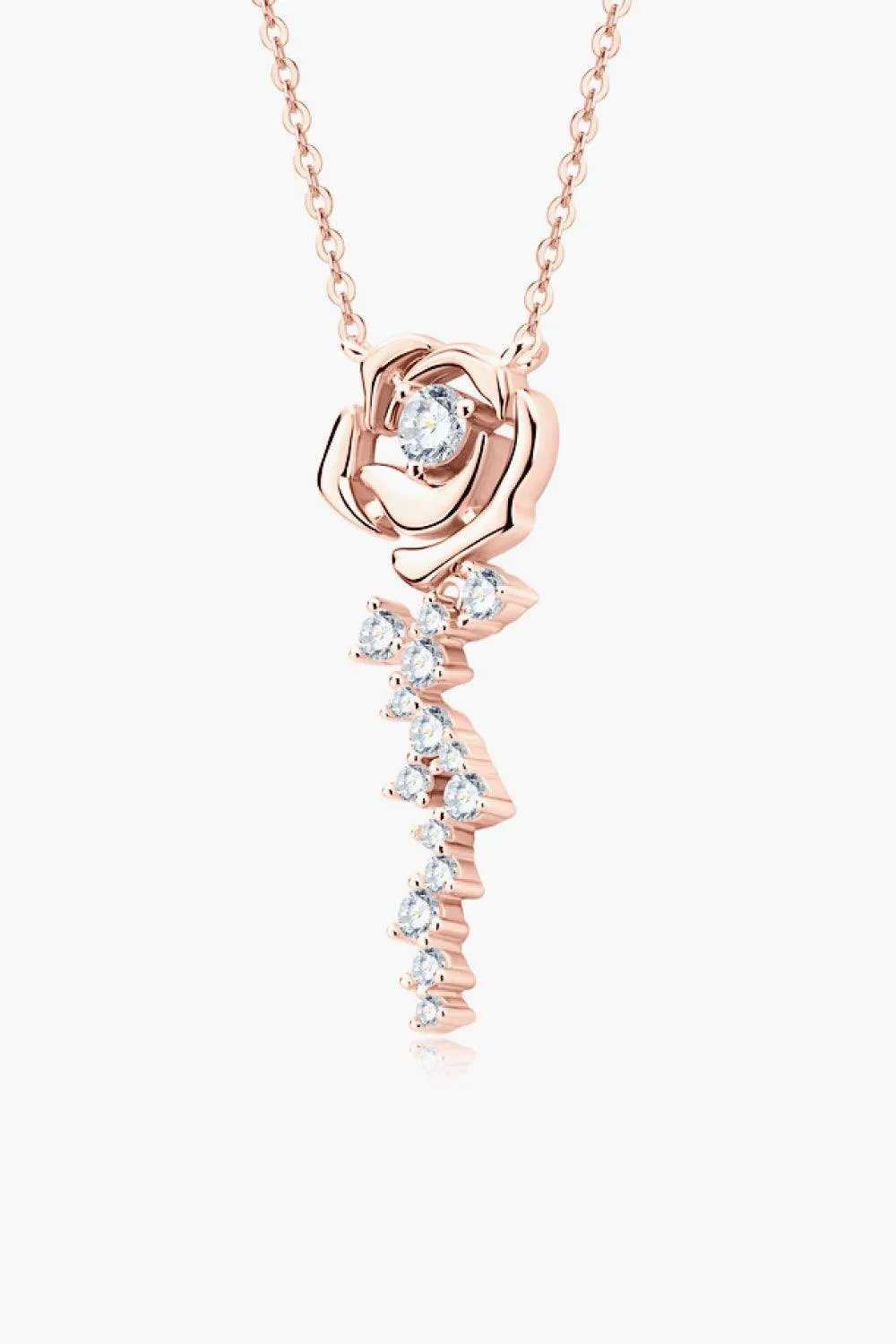 925 Sterling Silver 18K Rose Gold-Plated Pendant Necklace - Trendsi - Flyclothing LLC
