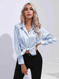 Printed Collared Neck Buttoned Shirt - Trendsi - Flyclothing LLC