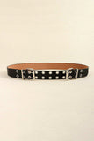 PU Leather Two Row Eyelet Belt - Trendsi - Flyclothing LLC