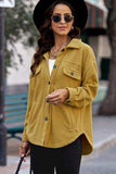 Button Up Collared Neck Long Sleeve Jacket - Trendsi - Flyclothing LLC