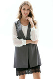 One-Button Sleeveless Longline Blazer - Trendsi - Flyclothing LLC