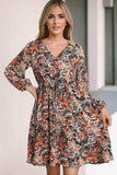 Printed V-Neck Mini Dress - Trendsi - Flyclothing LLC
