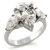 Alamode High-Polished 925 Sterling Silver Ring with AAA Grade CZ in Clear - Alamode - Flyclothing LLC