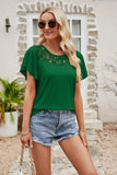Spliced Lace Flutter Sleeve Top - Trendsi - Flyclothing LLC