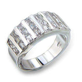 Alamode Rhodium Brass Ring with AAA Grade CZ in Clear - Alamode - Flyclothing LLC