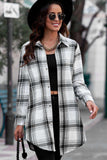 Plaid Button-Up Longline Shirt Jacket - Trendsi - Flyclothing LLC