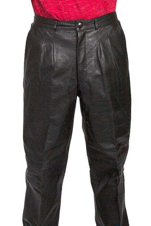 Scully BLACK PLONGE PANTS PLEATED FRONT - Scully Leather - Flyclothing LLC