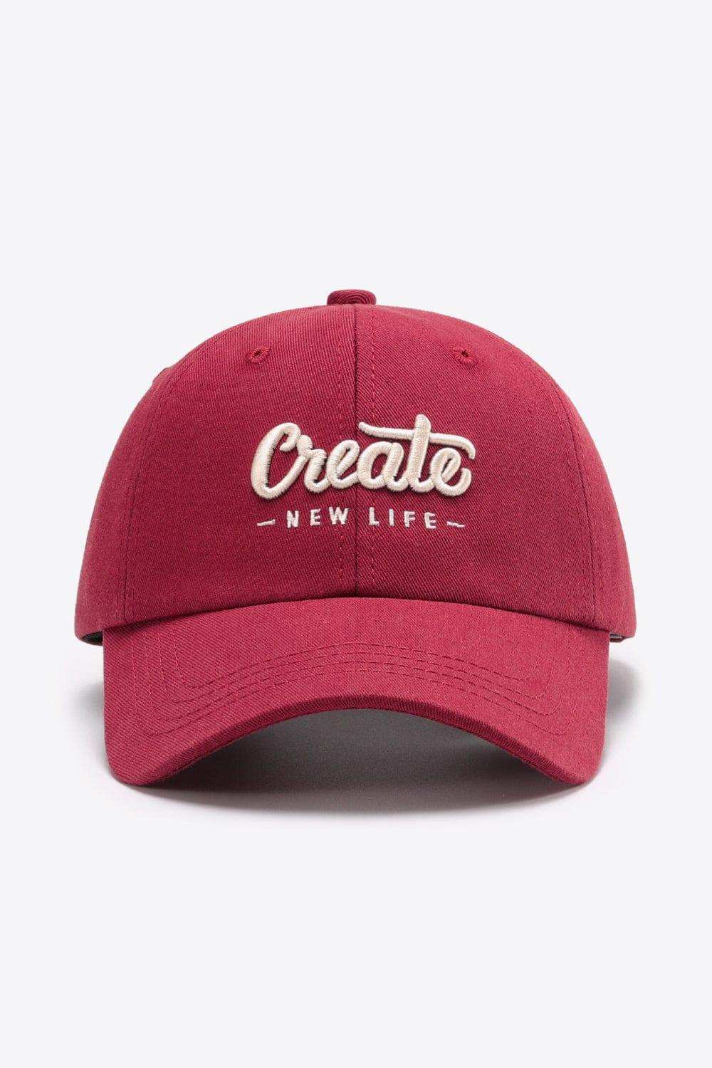 CREATE NEW LIFE Adjustable Cotton Baseball Cap - Trendsi - Flyclothing LLC