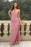 Sequin Backless Split Maxi Dress - Trendsi - Flyclothing LLC