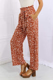 Heimish Right Angle Full Size Geometric Printed Pants in Red Orange - Trendsi - Flyclothing LLC
