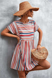 Striped Round Neck Dress - Trendsi - Flyclothing LLC