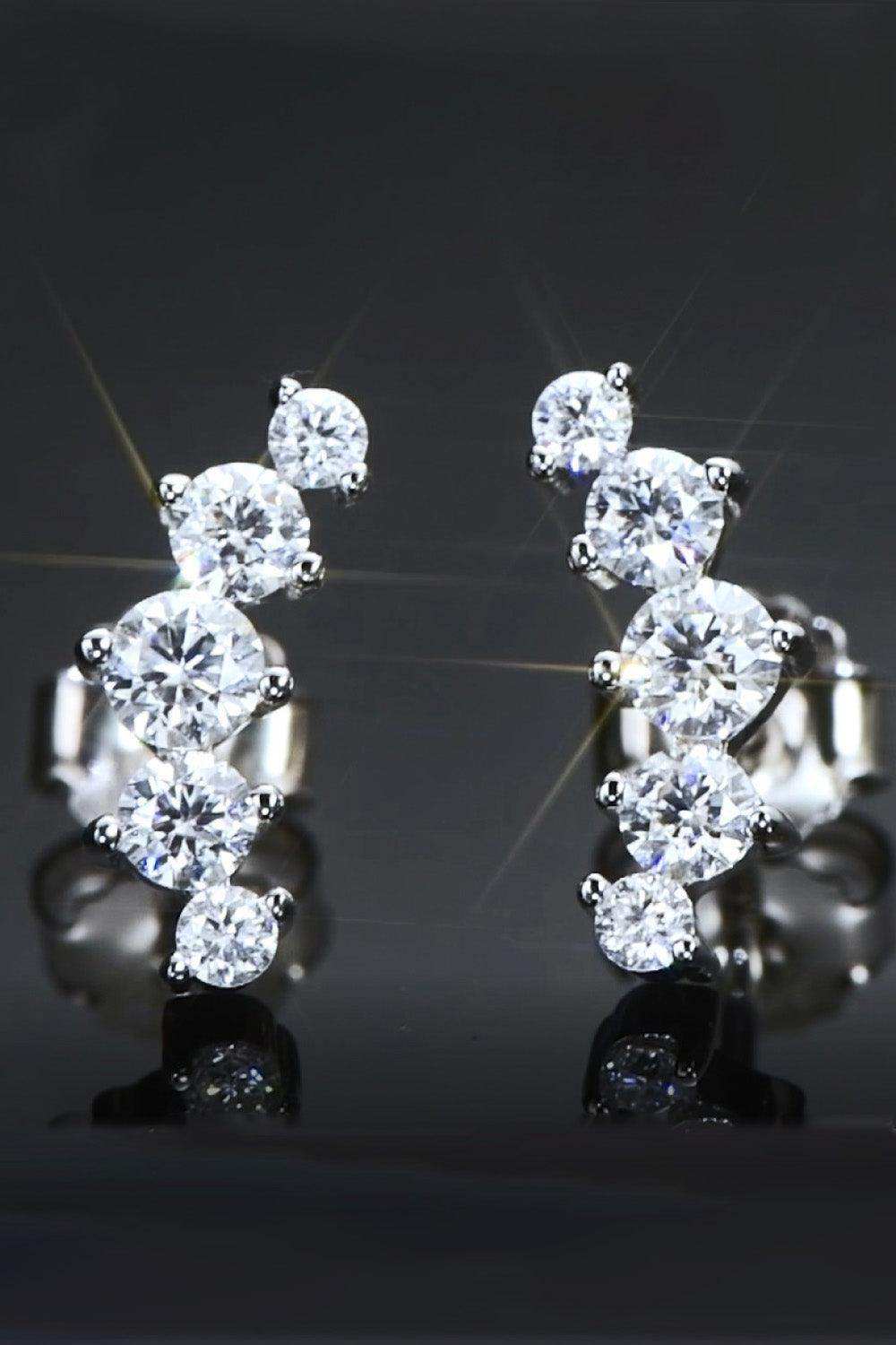 All You Need Moissanite Platinum-Plated Earrings - Trendsi - Flyclothing LLC